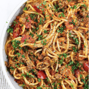 Spaghetti m. salsiccia